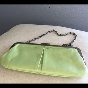 Green clutch Sigrid Olsen with dust bag